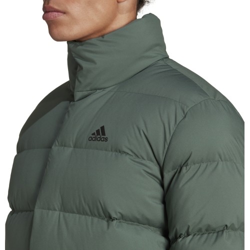 Męska kurtka puchowa Adidas Helionic Mid, zielona, HG6282