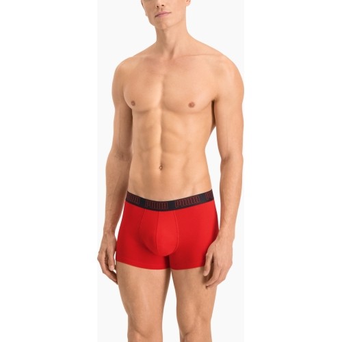 Bokserki męskie Puma Basic Trunk Black Red 935015 02
