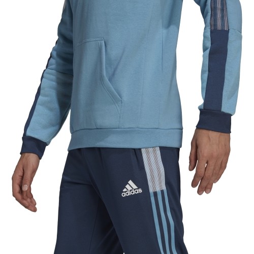 Bluza męska Adidas Tiro Sw Hood Cu, niebieska GQ1067