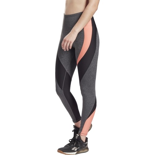 Legginsy damskie Reebok TS Lux HR Tight szare GN5407