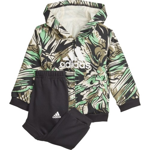 Dres dziecięcy Adidas I Jog Set B Black Green GT9509