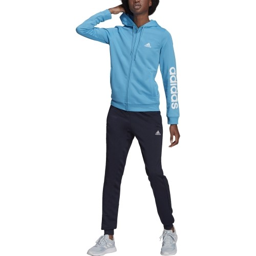 Dres damski Adidas W Lin FT TS czarno-niebieski HD1696