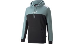Bluza męska z kapturem Puma Ess+ Block, czarno-miętowa, 847428 50