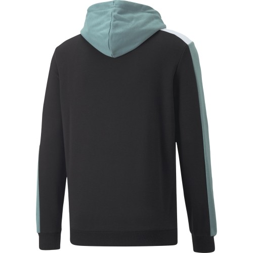Bluza męska z kapturem Puma Ess+ Block, czarno-miętowa, 847428 50