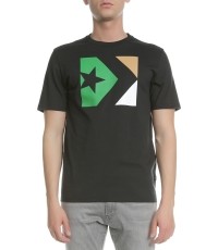 Converse Marškinėliai Star Chevron Tri Color Tee Black