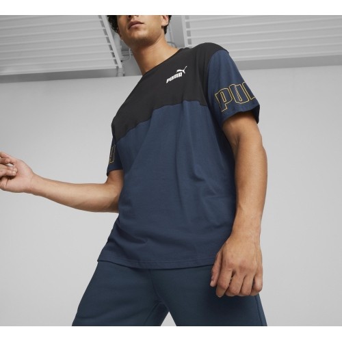 Puma Marškinėliai Vyrams Power Colorb Blue Black 671567 73