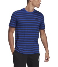 Adidas Stripy SJ Tee męski T-shirt, niebiesko-czarny HE1854