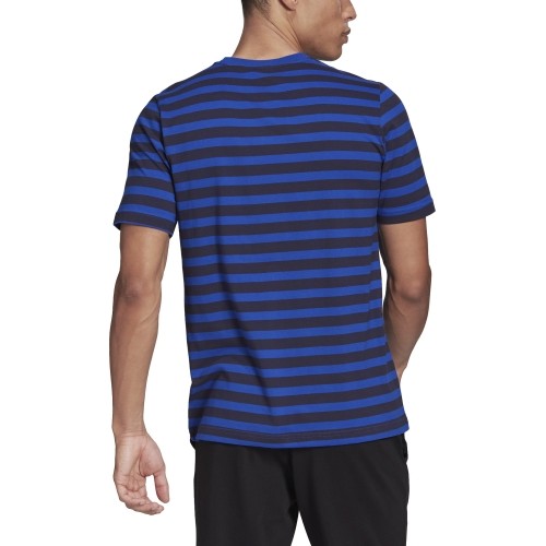 Adidas Stripy SJ Tee męski T-shirt, niebiesko-czarny HE1854