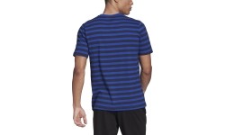 Adidas Stripy SJ Tee męski T-shirt, niebiesko-czarny HE1854