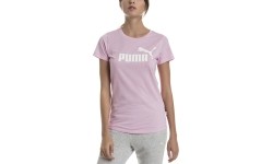 Puma damska koszulka Ess+ Logo Heather Pink 852127 21