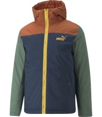 Kurtka męska Puma Colourblock z kapturem niebiesko-pomarańczowo-zielona 849346 64