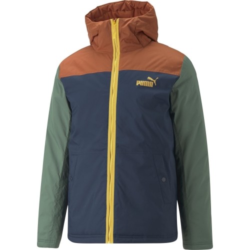 Kurtka męska Puma Colourblock z kapturem niebiesko-pomarańczowo-zielona 849346 64