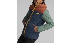 Kurtka męska Puma Colourblock z kapturem niebiesko-pomarańczowo-zielona 849346 64