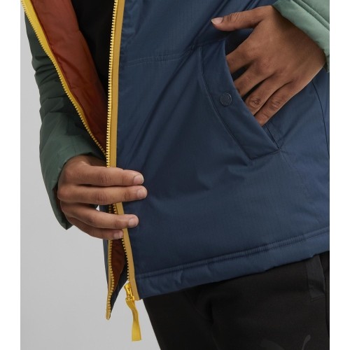 Kurtka męska Puma Colourblock z kapturem niebiesko-pomarańczowo-zielona 849346 64