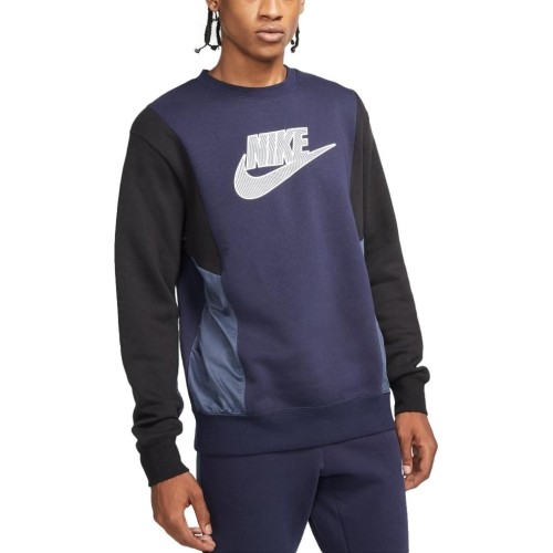 Bluza męska Nike NSW Hybrid Flc Crew, niebieska DJ5075 451
