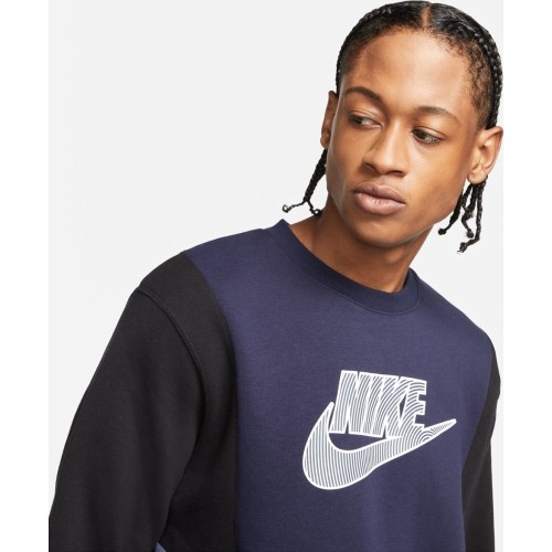 Bluza męska Nike NSW Hybrid Flc Crew, niebieska DJ5075 451