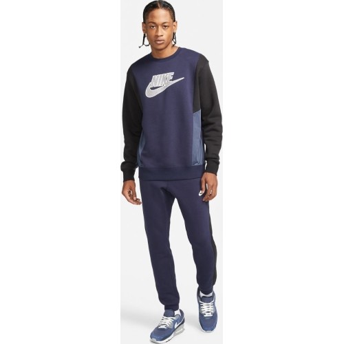Bluza męska Nike NSW Hybrid Flc Crew, niebieska DJ5075 451
