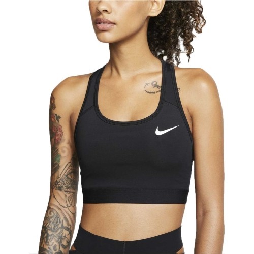 Damski stanik sportowy Nike Swoosh Band Nonpadded, czarny BV3900 010