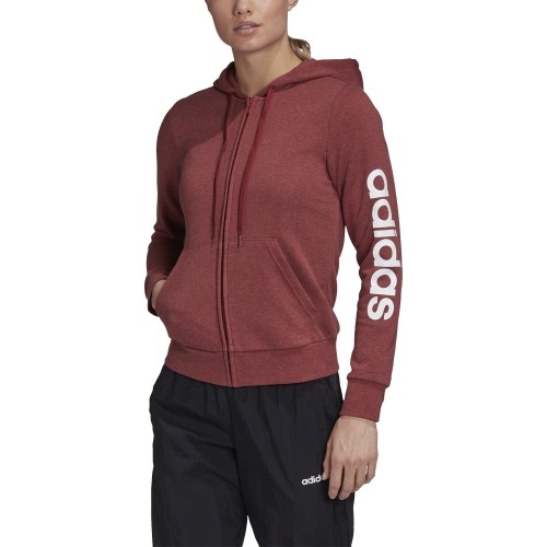 Bluza damska Adidas W E Lin FZ HD, bordowa GD2966