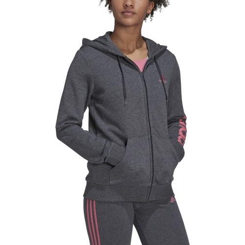 Bluza damska Adidas W Lin FT FZ Hoodie szara H07750