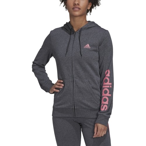 Bluza damska Adidas W Lin FT FZ Hoodie szara H07750