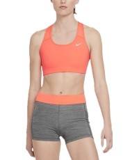 Damski stanik sportowy Nike Swoosh Bra Non Pad Bright Mango BV3630 854