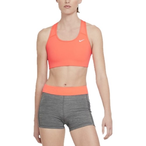 Damski stanik sportowy Nike Swoosh Bra Non Pad Bright Mango BV3630 854