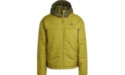 Kurtka Adidas BSC 3S Puffy z kapturem, zielono-żółta HG8753