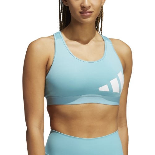 Damski stanik sportowy Adidas BT 3-Bar Logo, niebieski GR8025
