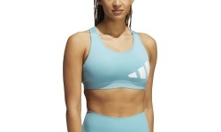 Damski stanik sportowy Adidas BT 3-Bar Logo, niebieski GR8025