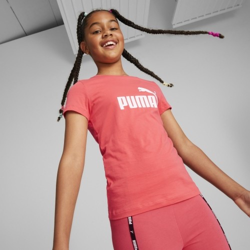 Koszulka młodzieżowa Puma Ess Logo Tee, koralowa 587029 58