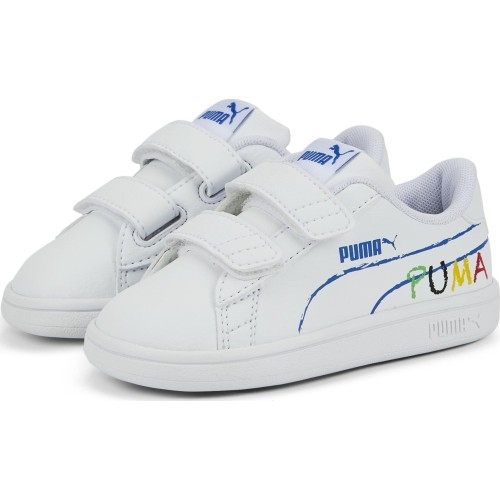 Buty dziecięce Puma Smash v2 Home School White 386201 02
