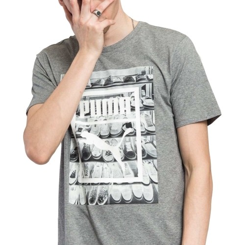 Puma Marškinėliai Photoprint Shoes Tee Grey