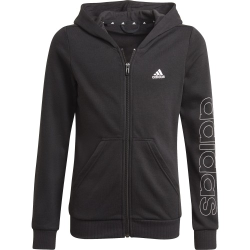 Bluza z kapturem dla dziewczynek Adidas G Lin FZ czarna GN4050