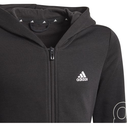 Bluza z kapturem dla dziewczynek Adidas G Lin FZ czarna GN4050