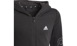 Bluza z kapturem dla dziewczynek Adidas G Lin FZ czarna GN4050