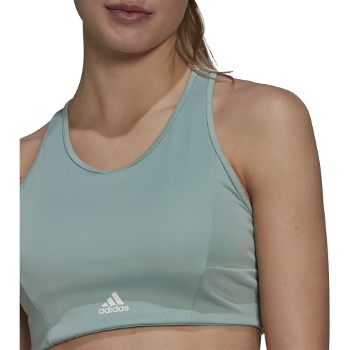 Stanik sportowy damski Adidas W 3S BT zielony GM7167