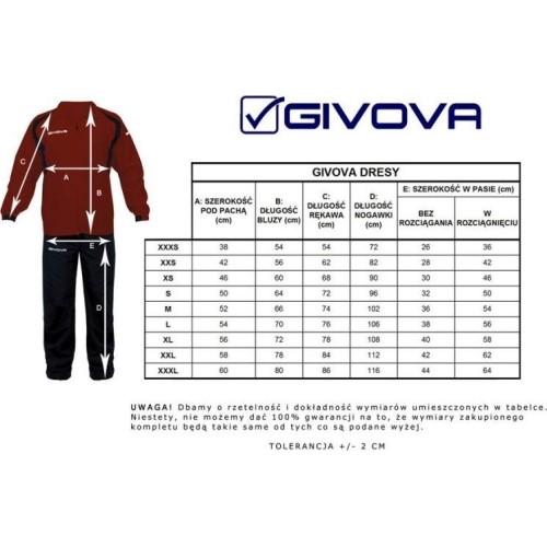 Dres Givova Tuta Visa TR018 1210
