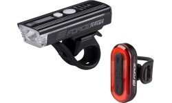 Zestaw lampek rowerowych FORCE Futuro, ładowany przez USB (czarny)