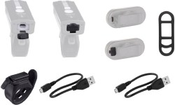 Zestaw lampek rowerowych FORCE Futuro, ładowany przez USB (czarny)