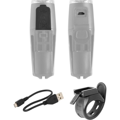 Lampka przednia FORCE Shark 500 USB (czarna)