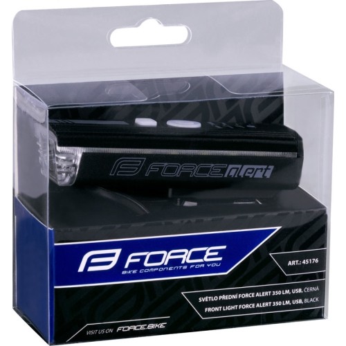 Lampka przednia FORCE Alert 350LM, USB-C, z sygnałem dźwiękowym