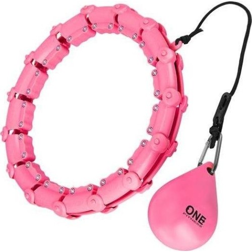 OHA02 HULA HOP RÓŻOWY Z OBCIĄŻENIEM ONE FITNESS