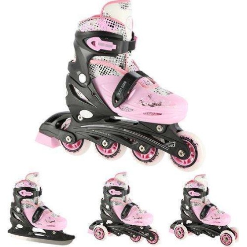NH18331 SET 4in1 INLINE/ICE-SKATES NILS EXTREME - Pink