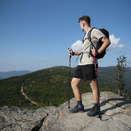 TK8601 RED ALUMINUM TREKKING POLES NILS