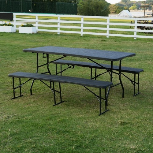 NC3404 FOLDING GARDEN BENCH 183 CM ANTHRACITE NILS CAMP