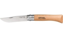 Nóż Opinel 10, stal nierdzewna Inox, drewno bukowe
