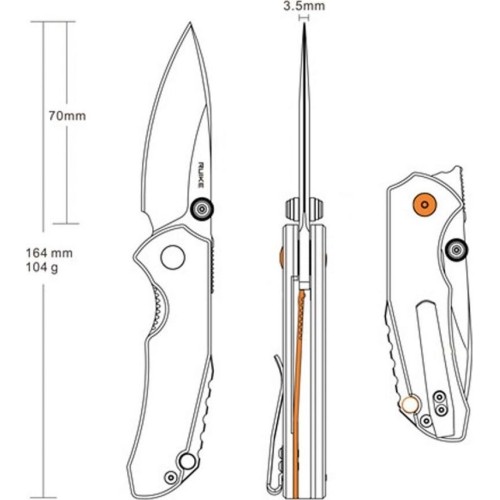 Nóż składany Ruike P671-CB, czarny