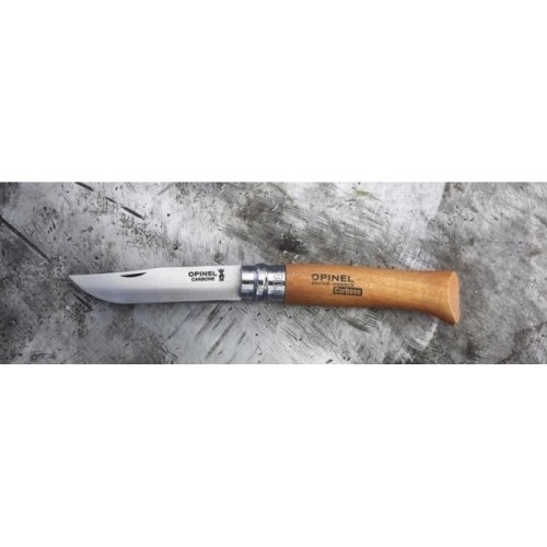 Nóż Opinel 8, stal węglowa, drewno bukowe