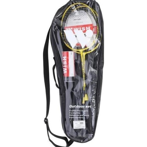 ALUMTEC 4466 ZESTAW DO BADMINTONA 2 SZT + LOTKI 3 SZT+SIATKA+LINIE WISH